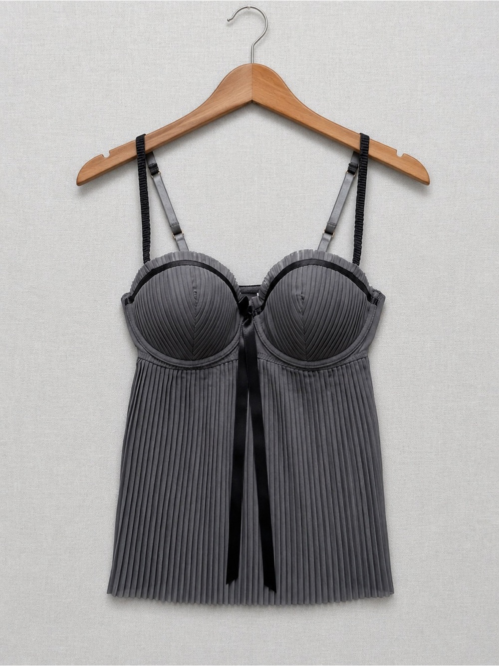 La Vie en Rose Pleated Sweetheart Bustier Camisole / Babydoll Top